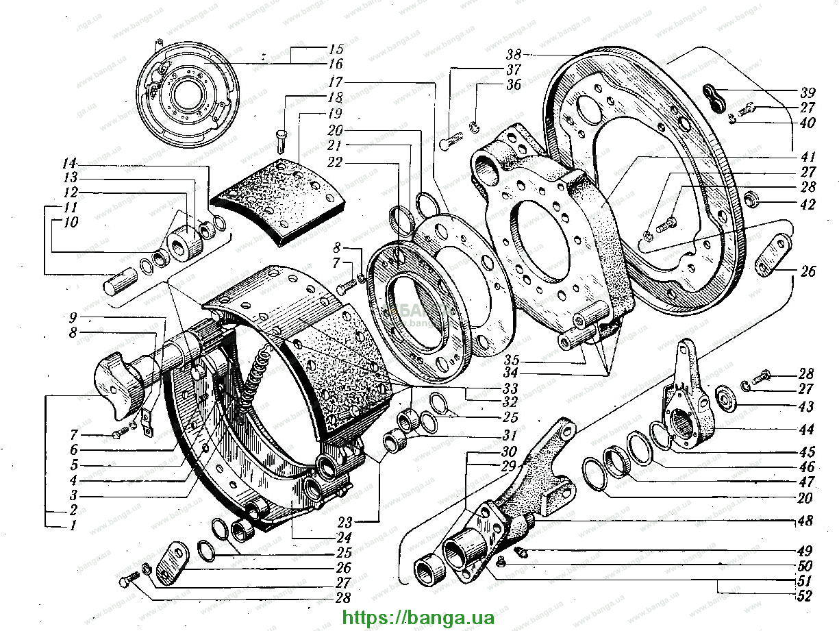 Тормозной механизм переднего колеса КРАЗ-6510