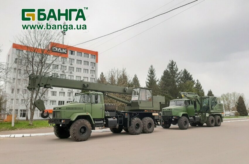 Автокран КТА-25 и экскаватор ЭОВ-4421 на базі КрАЗ-63221
