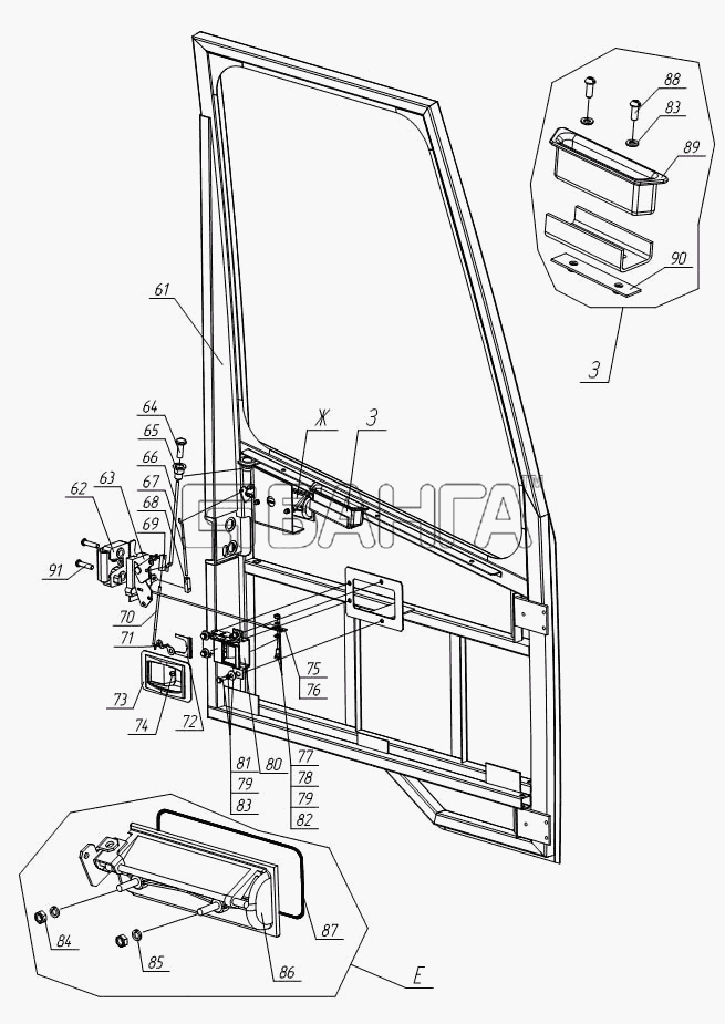Богдан Богдан А-092 Схема Дверь водителя-23 banga.ua