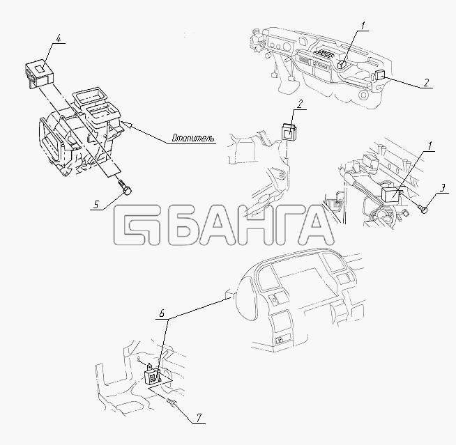 Богдан Богдан А-092 Схема Блок управления двигателя реле-134 banga.ua
