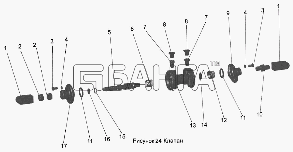 АМАЗ МАЗ-103 Схема Клапан 104-1108583-31-26 banga.ua