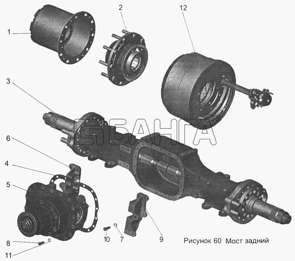 АМАЗ МАЗ-103 Схема Мост задний 102-2400012-64 banga.ua