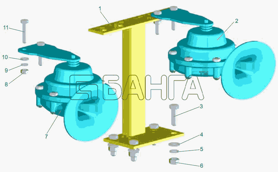 АМАЗ МАЗ-256 (вариант) Схема Установка звуковых сигналов-130 banga.ua