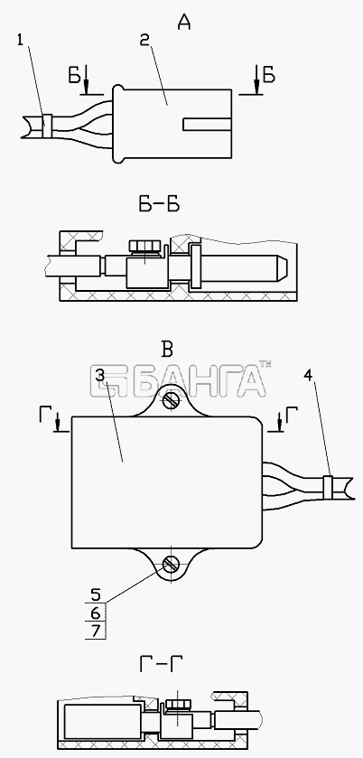 Брянский Полуприцеп 93384А-10 Схема Электрооборудование лебедки