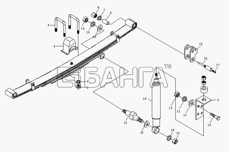 BAW BJ 1044 1065 Схема Подвеска передняя 1044-66 banga.ua