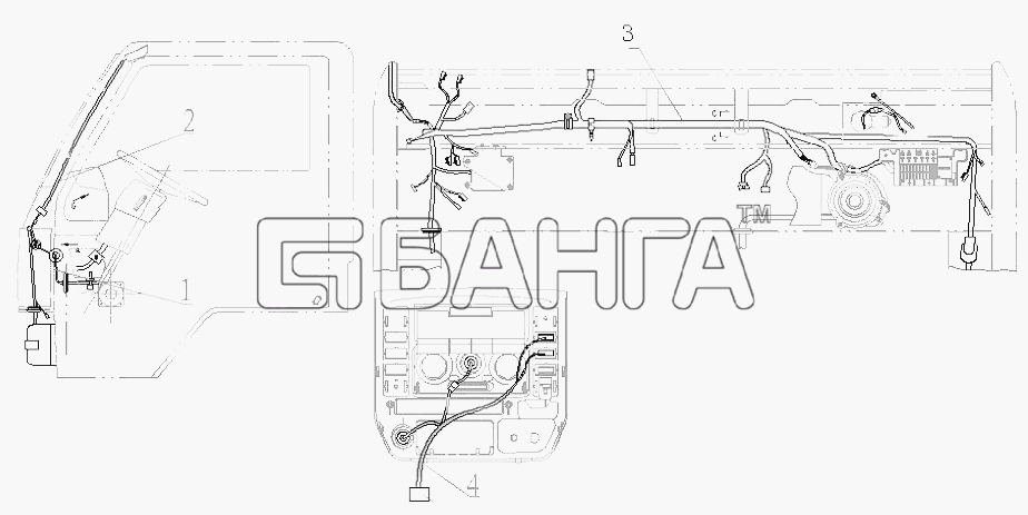 BAW BAW-33463 Tonik Схема Жгут проводов соединения кабины с banga.ua