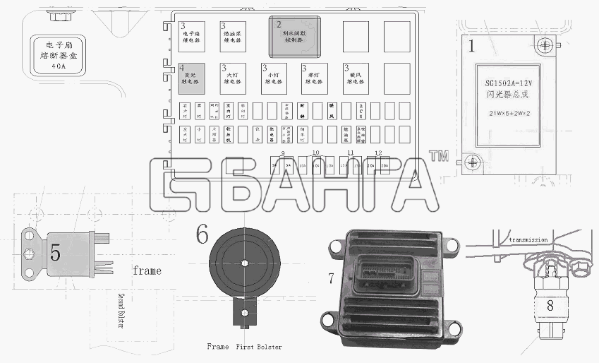 BAW BAW-33463 Tonik Схема Монтажный блок и детали banga.ua
