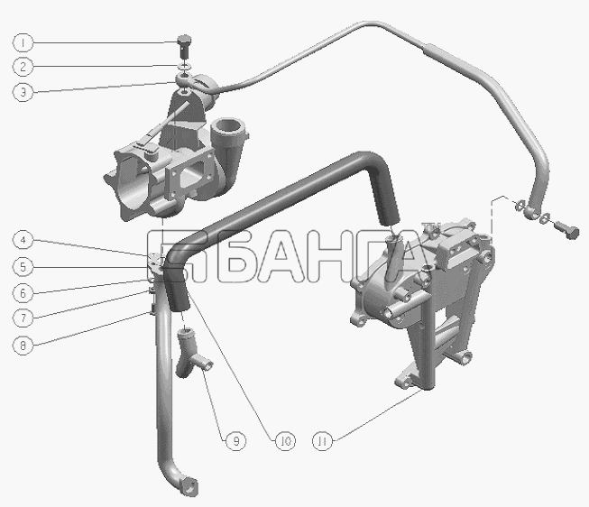 BAW Двигатель BAW-1044 E2 Схема Turbo-charger lubricate system-13