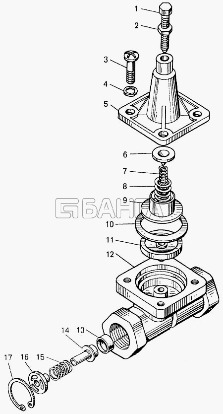 БелАЗ БелАЗ-7547 Схема Клапан защитный одинарный-189 banga.ua
