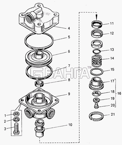 БелАЗ БелАЗ-7547 Схема Клапан ускорительный-194 banga.ua