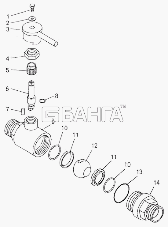 БелАЗ БелАЗ-7547 Схема Кран запорный-43 banga.ua