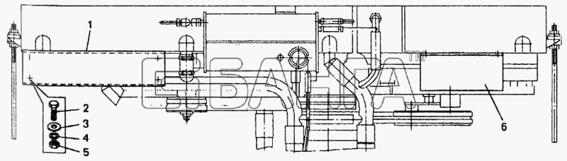 БелАЗ БелАЗ-7548А Схема Установка площадок моторного отсека-19