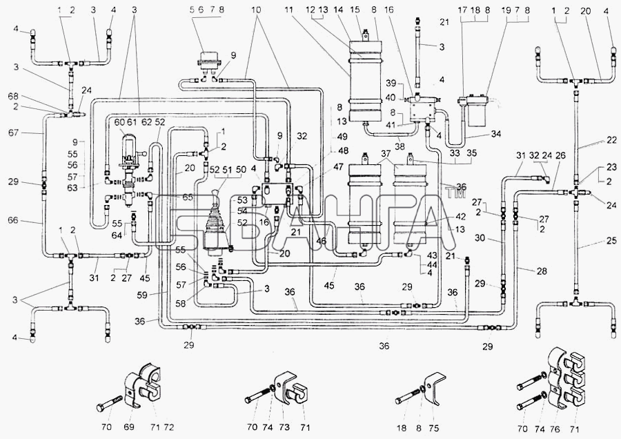 БелАЗ БелАЗ-7555A Схема Тормозная система-175 banga.ua