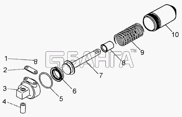 БелАЗ БелАЗ-7555A Схема Цилиндр пневматический БелАЗ-7555А-38 banga.ua
