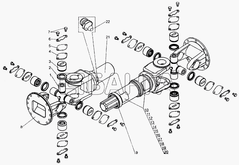 БелАЗ БелАЗ-7555A Схема Вал карданный промежуточный-120 banga.ua