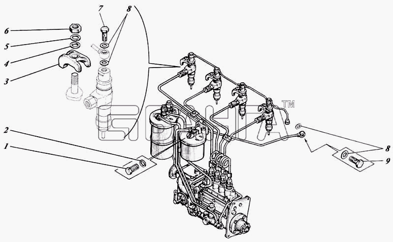 Алтайдизель Д-442 Схема Система топливная 440-15с1-72 banga.ua