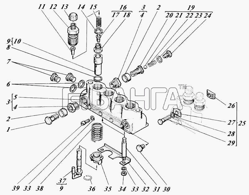 Алтайдизель Д-442 Схема Головка топливного насоса 41-А16с12В-80