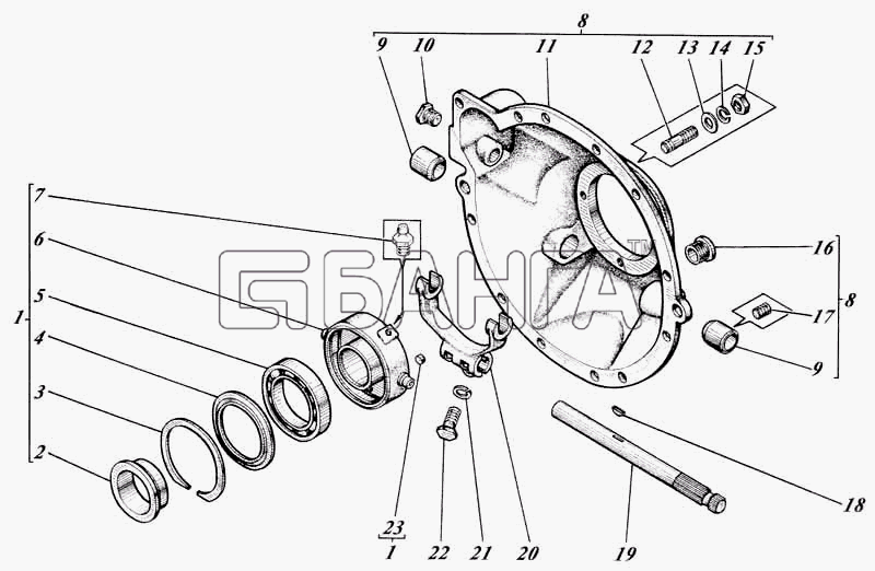 Алтайдизель Д-442 Схема Муфта сцепления 444-21c1-139 banga.ua