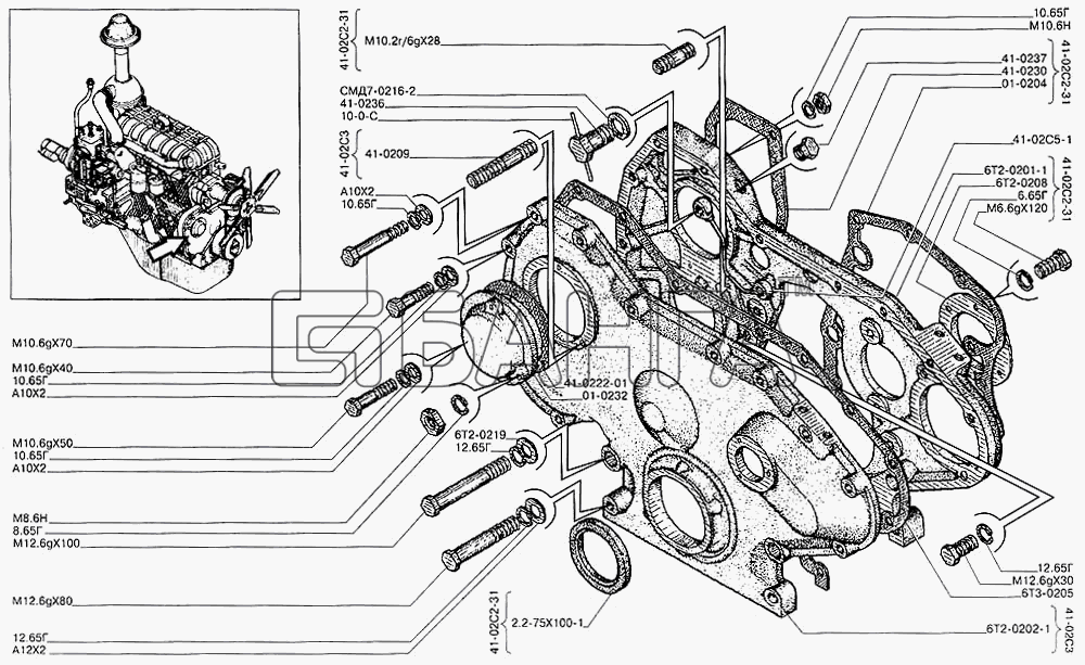 Алтайдизель А-41 Схема Картер шестерен-5 banga.ua