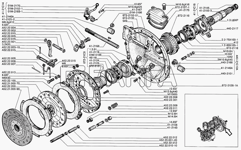 Алтайдизель А-41 Схема Муфта сцепления-36 banga.ua