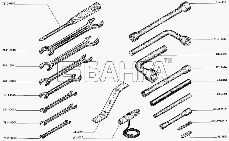 Алтайдизель А-41 Схема Комплект инструмента и приспособлений-42