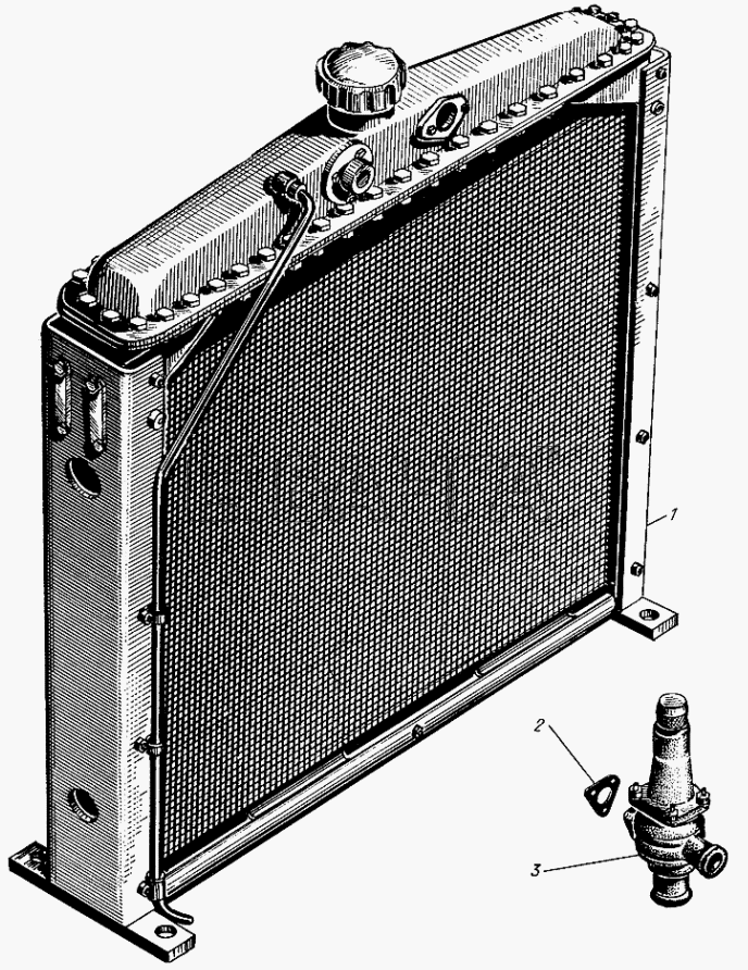 Барнаултрансмаш Дизели Д12С1 Схема Радиатор и регулятор температуры