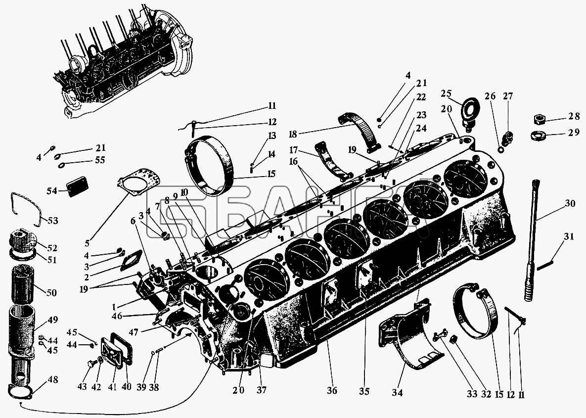 Барнаултрансмаш Дизели Д12С2 Схема Картер верхний-5 banga.ua