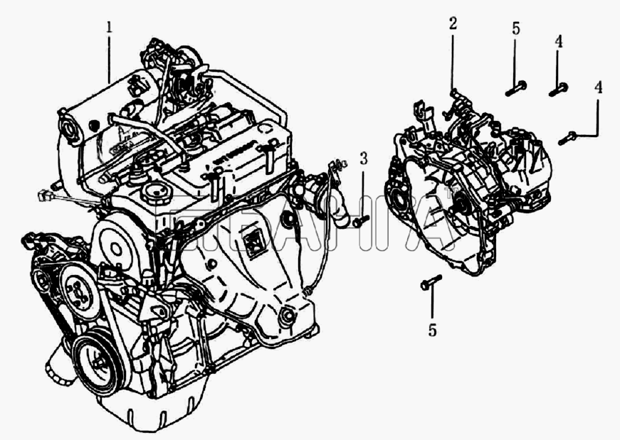 BYD BYD F3 Схема Двигатель и коробка переключения передач-93 banga.ua