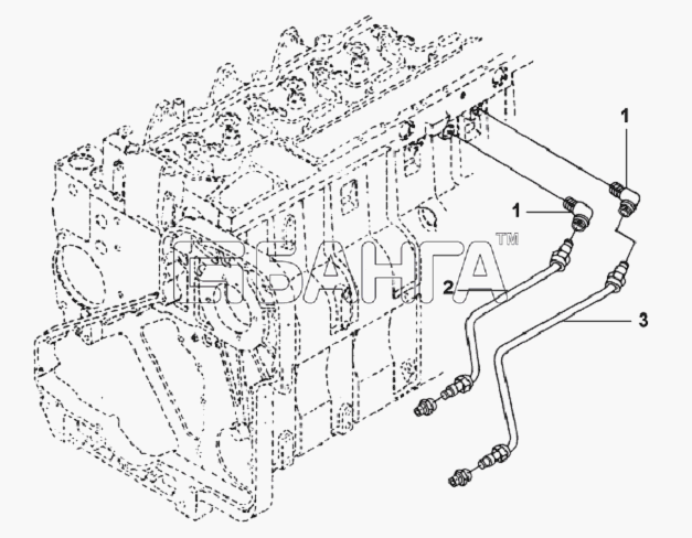 Cummins L340-20 Схема Трубки охлаждающей жидкости компрессора-10