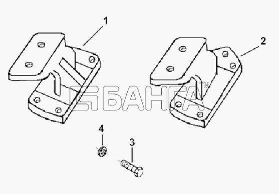 Cummins L375-20 Схема Кронштейны передней подвески двигателя-22