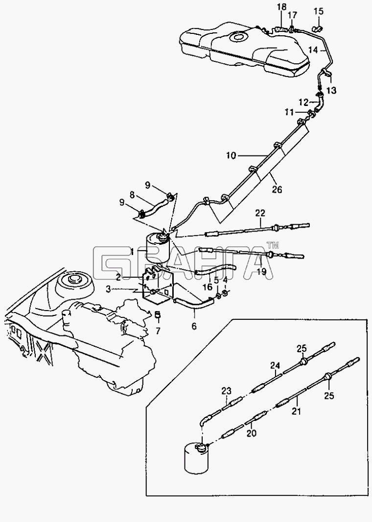 Daewoo Espero Схема Вентиляция топливного бака-95 banga.ua