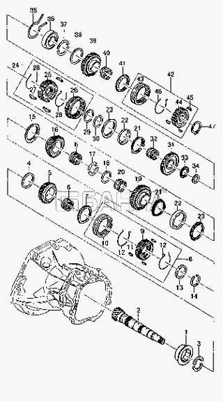 Daewoo Espero Схема Механизм коробки передач-129 banga.ua