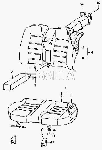 Daewoo Espero Схема Заднее сиденье-37 banga.ua