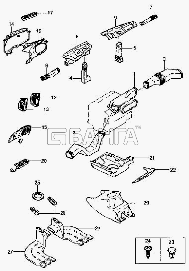 Daewoo Espero Схема Воздуховодные каналы-41 banga.ua