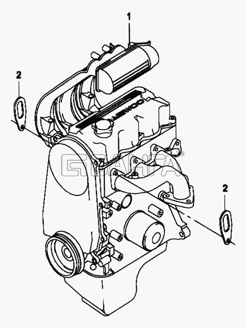 Daewoo Matiz Схема Двигатель в сборе (0.8 MPI)-76 banga.ua