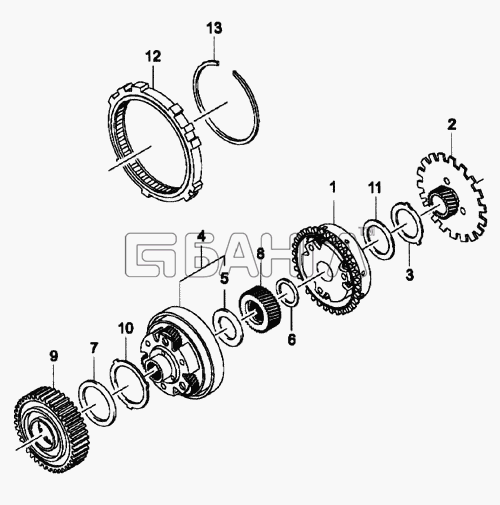 Daewoo Matiz Схема Передача планетарная (4AT JATCO)-126 banga.ua