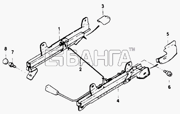 Daewoo Nexia Схема Рельсы сиденья-38 banga.ua