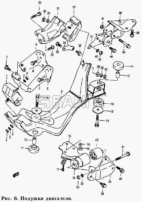 Daewoo Tico Схема Подушки двигателя-54 banga.ua