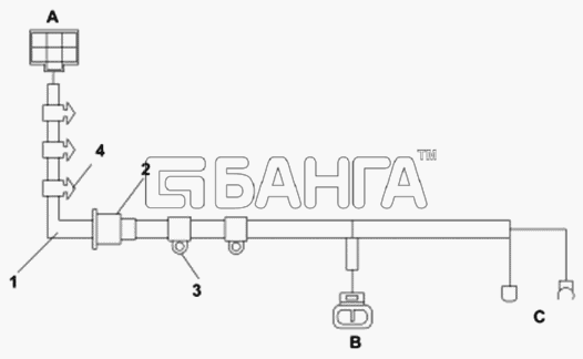 DongFeng DFL-3251A Схема Пучок проводов днища кабины-373 banga.ua