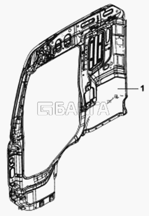 DongFeng DFL-3251A Схема Правая боковая панель кабины в сборе-35