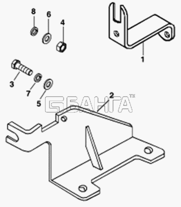 DongFeng DFL-3251A Схема Компоновка крепления троса акселерата-153