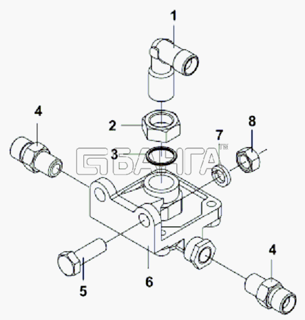 DongFeng DFL-3251AXA Euro3 Схема 3533N1-010 Разгрузочный клапан-316