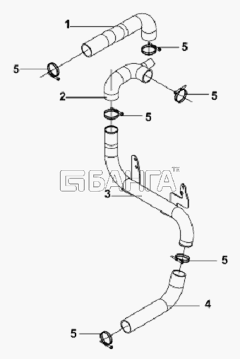 DongFeng L3251A3 (вар.) Схема Radiator Water Inlet Outlet Pipe