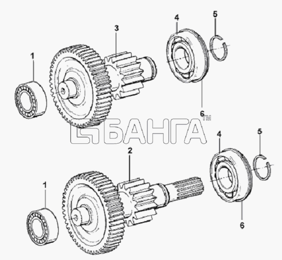 DongFeng L3251A3 (вар.) Схема Auxiliary Gearbox Left Right Counter