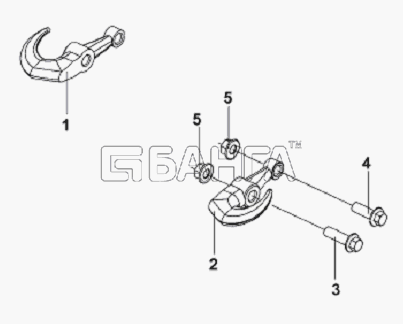 DongFeng L3251A3 (вар.) Схема Front Towing Hook Subassembly-157