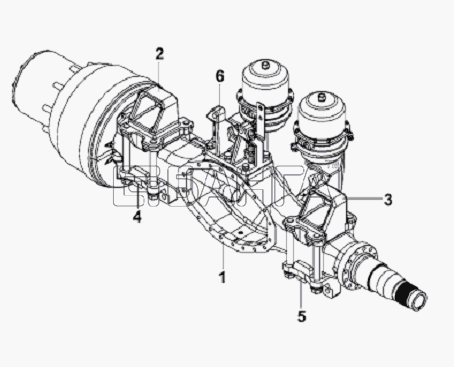 DongFeng L3251A3 (вар.) Схема Rear Axle Case Subassembly-188 banga.ua