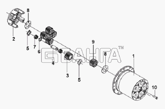 DongFeng L3251A3 (вар.) Схема Wheel End Retarder Assembly-198 banga.ua