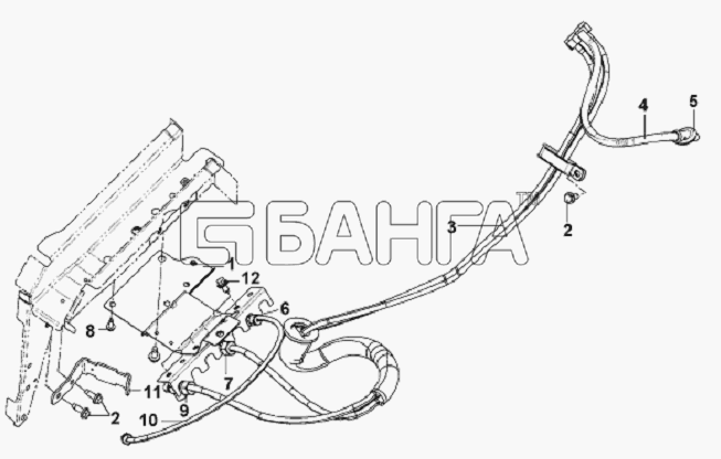 DongFeng L3251A3 (вар.) Схема Hand Brake Pipeline Subassembly-Cab-261
