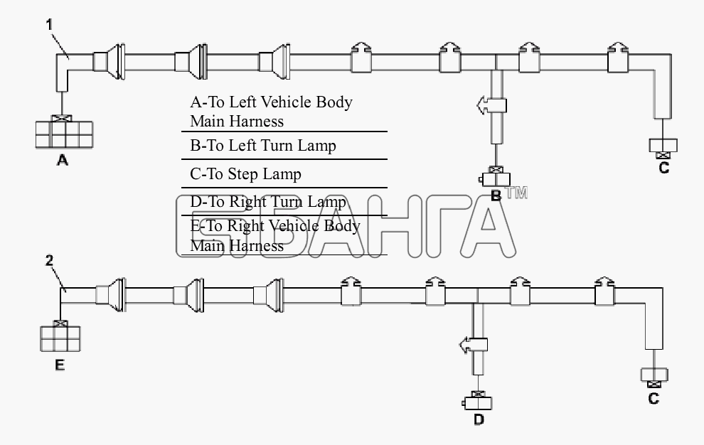 DongFeng L3251A3 (вар.) Схема Vehicle Door Harness Subassembly-273