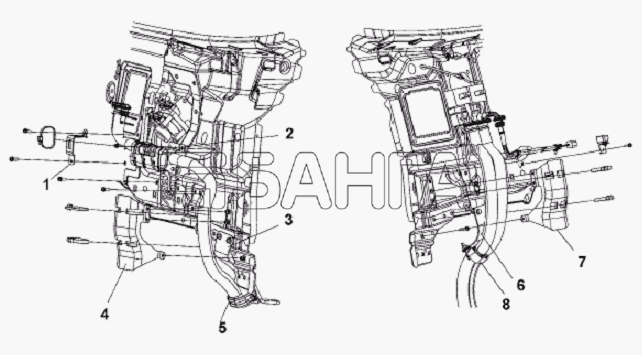 DongFeng L3251A3 (вар.) Схема Front Wall Harness Sheet Guard banga.ua